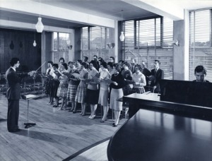 The student choir rehearsing, circa 1966